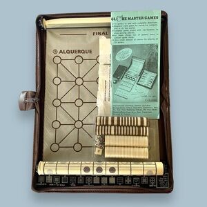 Globe Master Games Vintage Travel 15 Game Case Complete Magnetic Foldable